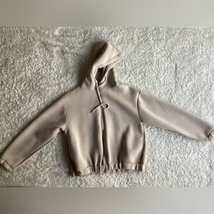 Chic Beige Hooded Jacket